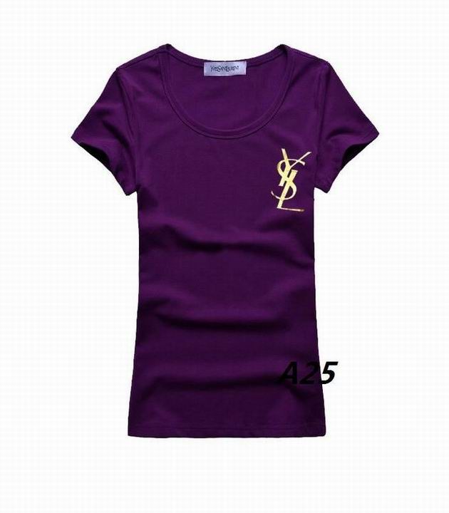 YSL short round collar T woman S-XL-055